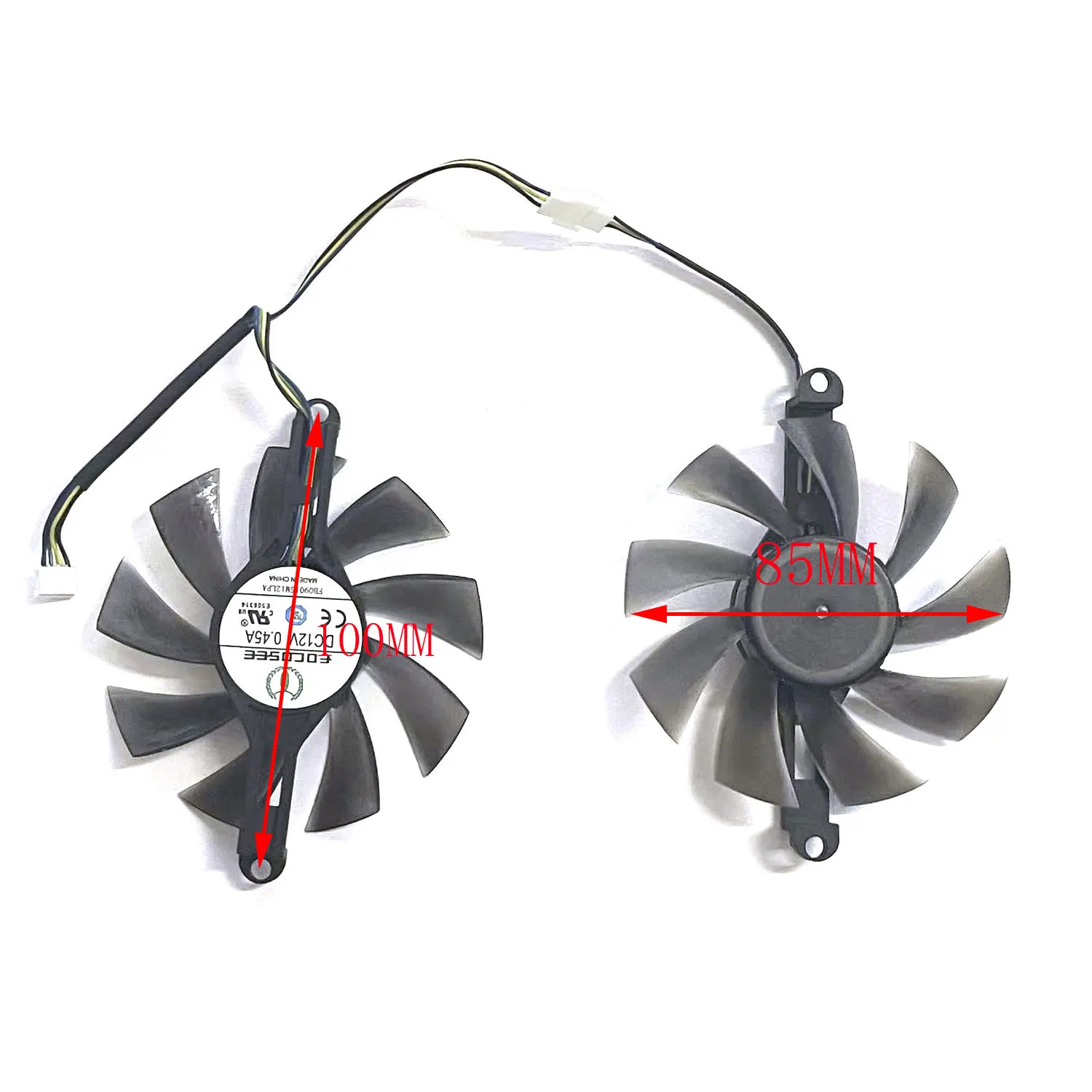 New 4PIN 85MM FB09015M12LPA DC 12V 0.45A RX 6600N GPU Fan for Gesso RX 6600M, Gesso GTX 1660 TI Graphics Card