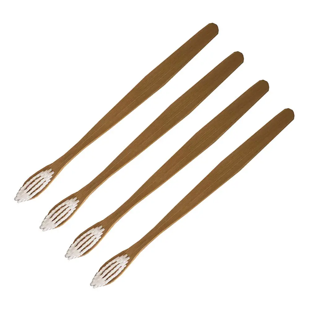 

Набор из 4 бамбуковых зубных щеток: эргономичные, с нескользящей ручкой, безопасные, для взрослых, для путешествий, ежедневного использования дома, экологически чистые, биоразлагаемые