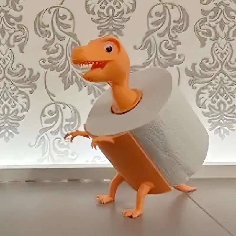 

Мультфильм динозавр туалетный рулет для автоматического внутреннего 3D -печатного декоративного дизайна D7YA