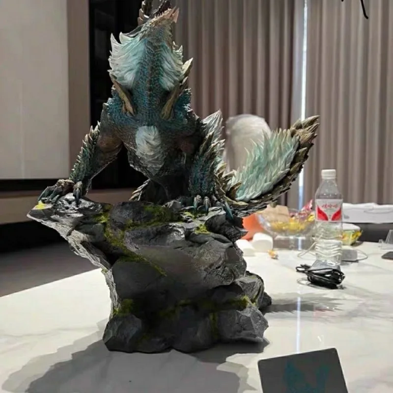 2024 New Monster Hunter World Thunder Wolf Dragon Figure Anime Statue Ornament Gk Game Monster Oversized Model Luminous Figure