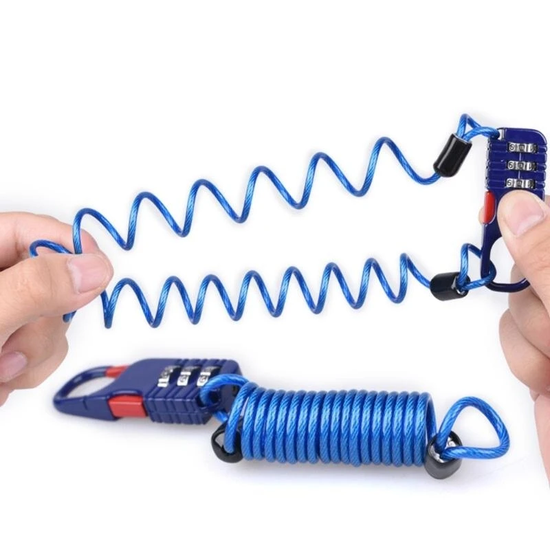 U2JC Steel Wire Lock Luggage Lock with Retractable Steel Cable Shackle Mini 3 Digit