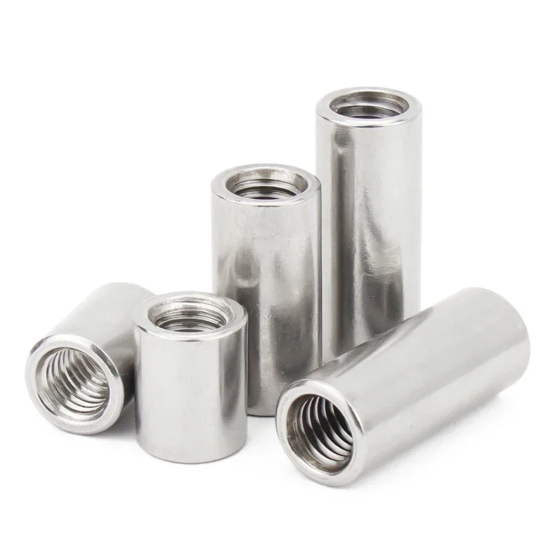 1~20pcs Cylindrical Connect Nut M2 M2.5 M3 M4 M5 M6 M8 Connector Joint Sleeve Tubular Nuts 304 Stainless Steel Length 4~50mm