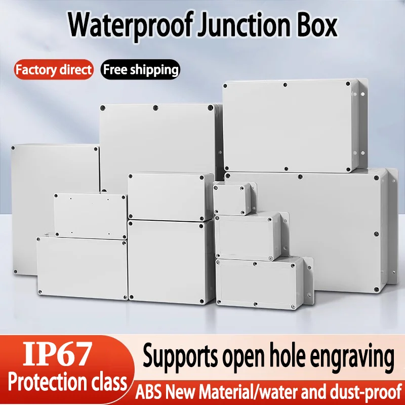 f-type-grey-clear-cover-abs-new-waterproof-junction-box-plastic-housing-iip67-outdoor-electronic-safe-monitor-power-button-box