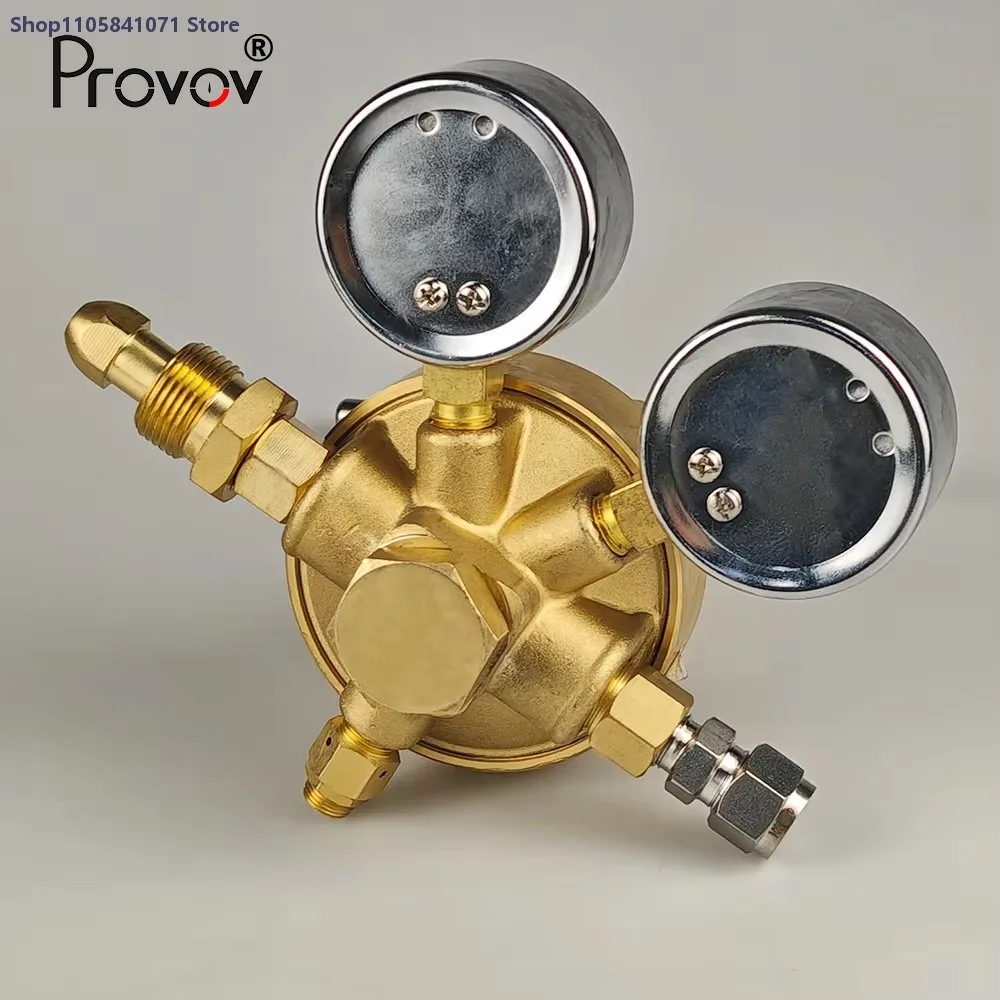 Heavy Duty Brass Gas Pressure Regulator 500 m3/h Large Flow 6 MPa 25 MPa for Argon CO2 Oxygen Nitrogen Welding