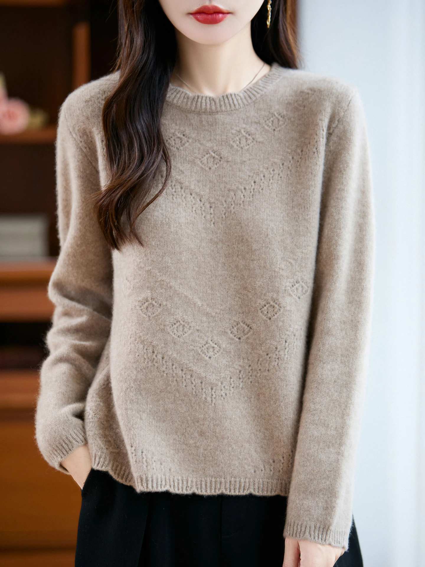 New Fashion Autumn Winter Woman Sweater Elegant Female 100% Merino Wool Knitted Pullover Cashmere Lady Long Sleeve Clothing Tops