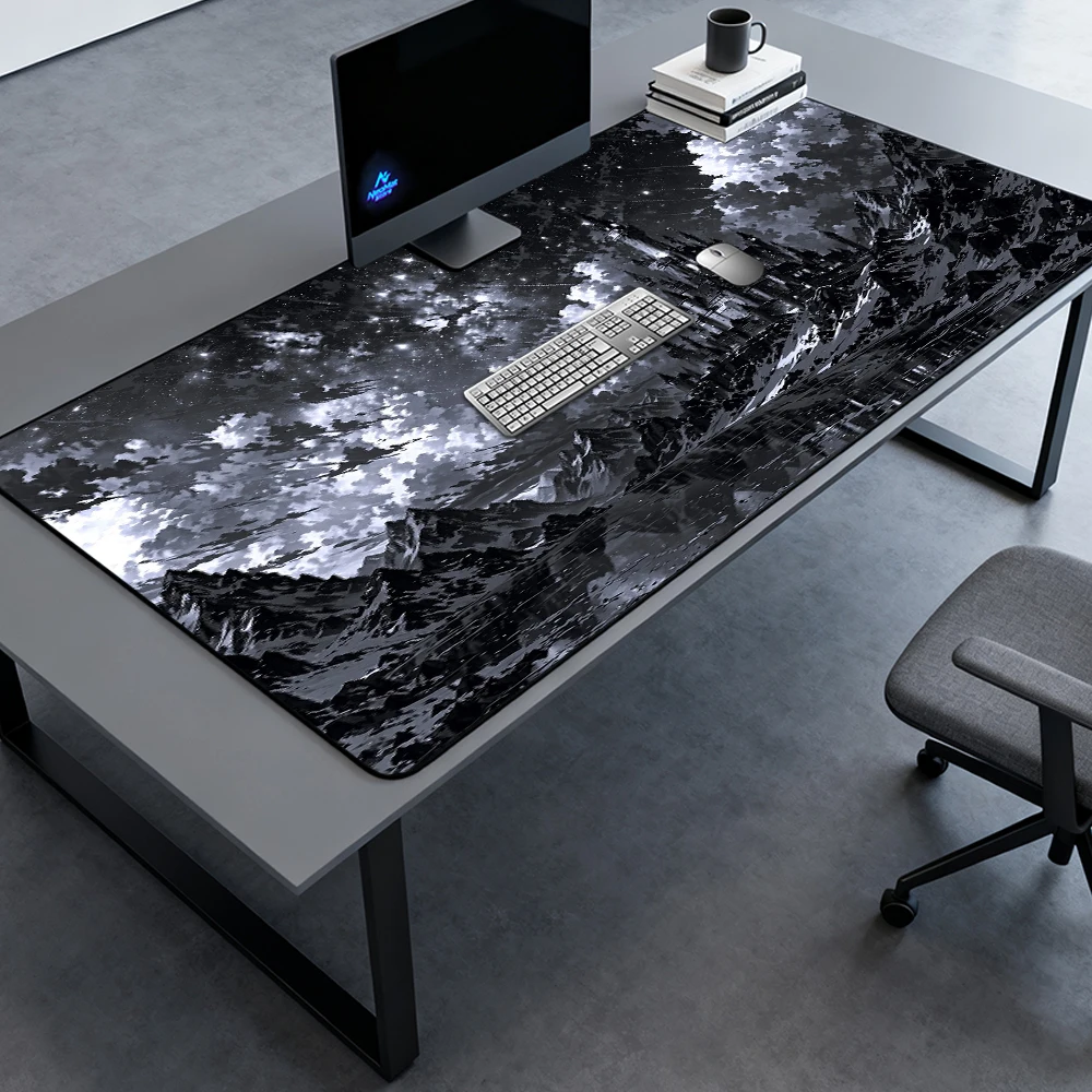 Starry Gothic Mouse Pad Pc Gamer Gaming Desk Mat 160x60 1800x600 Black White Large Mousepad Decor Full Desk Mousepads Mausepad