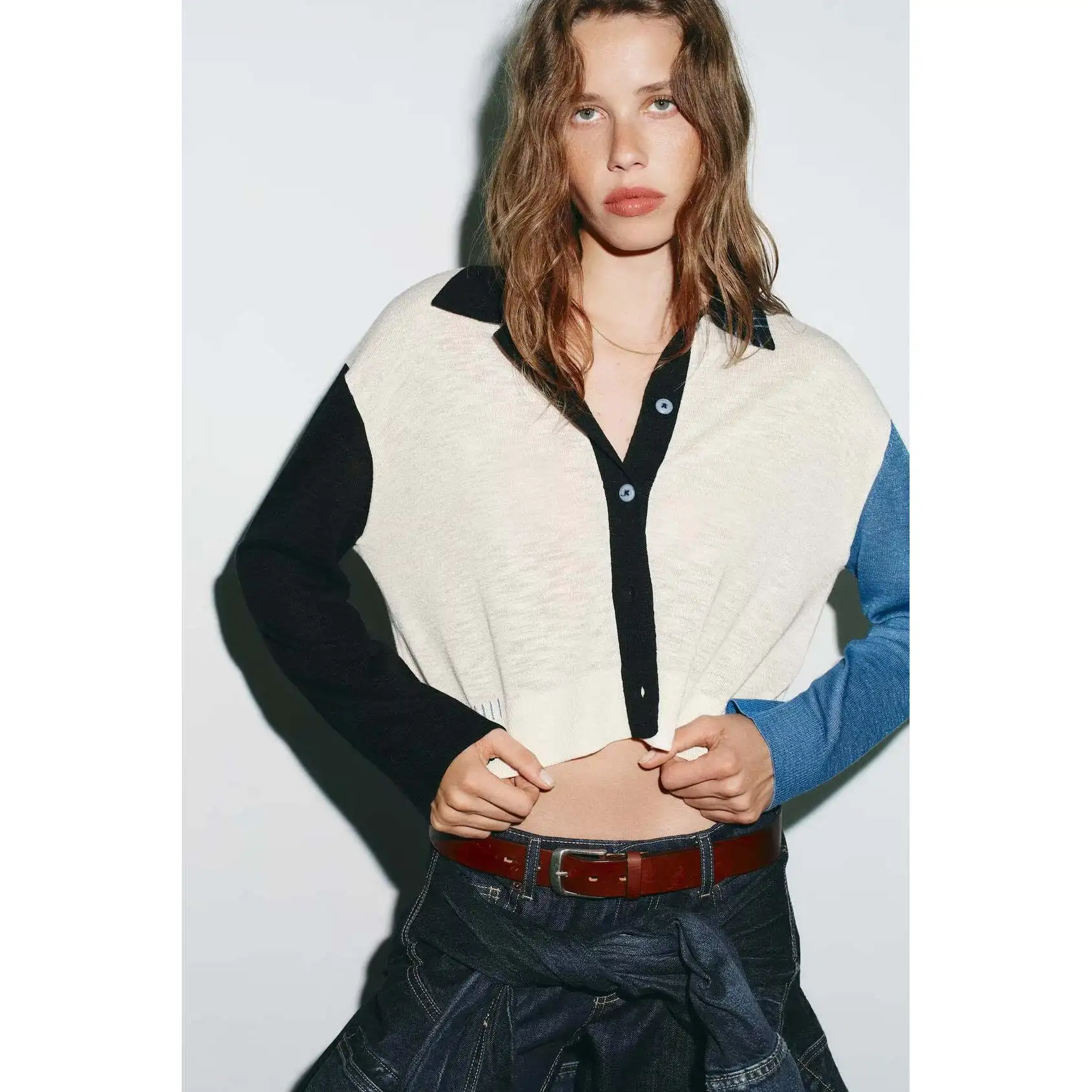 Autumn New Women's Long Sve Knitted Jaet Straight Color Blo Collar 2025 Sle Polyester Fiber Warm ort Coat for Girls