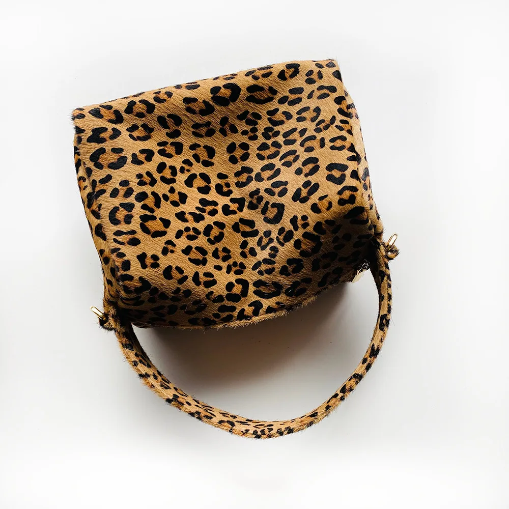 Horsehair box bag wild tie dye big leopard print single shoulder crossbody bag for women 2023 new woolen bag