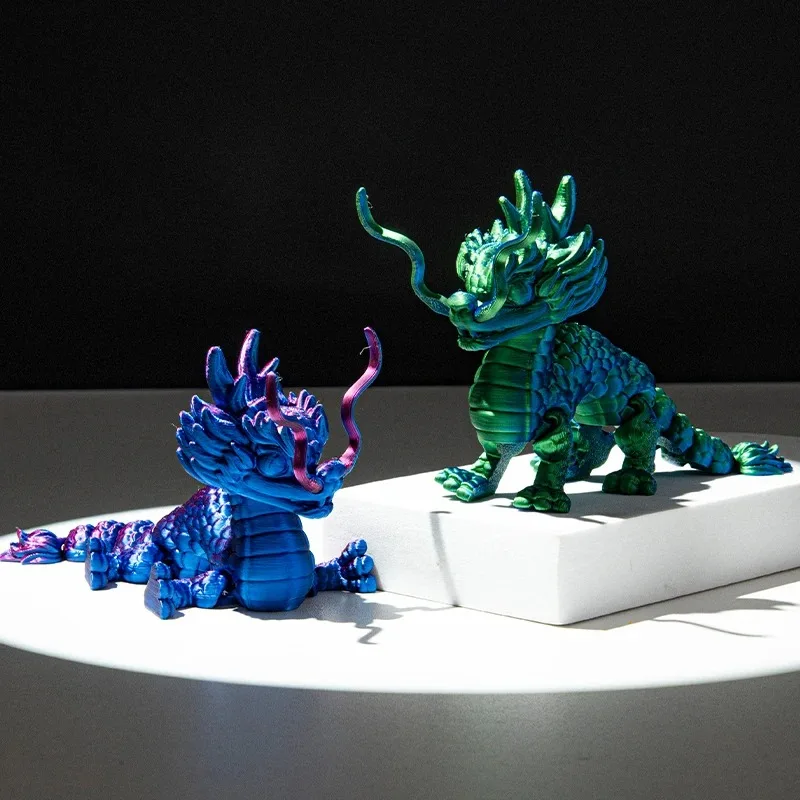 تمثال كيرين مطبوع ثلاثي الأبعاد نموذج مخلوق أسطوري قابل للوضع للتصوير الفوتوغرافي دعامة لتخفيف التوتر ديكور مكتب لعبة دعامة التصوير الفوتوغرافي