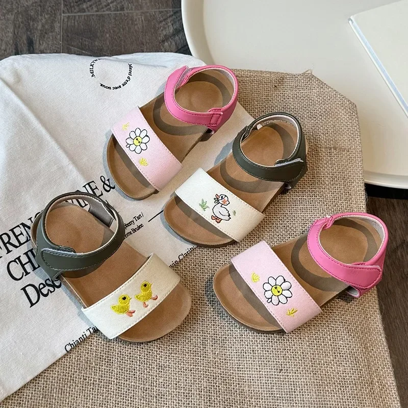 

Cartoon Animal Flowers Girls Sandals Cute Soft 2024 Summer Brand New Fashion Kids Toddlers Sandals High Quality Special Design