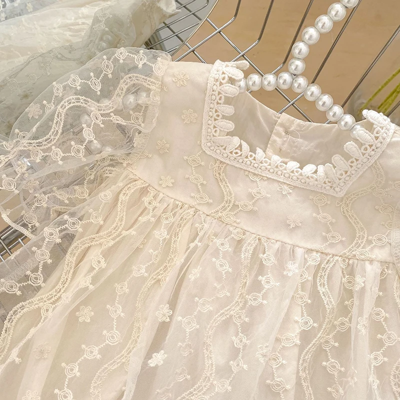 Summer Newborn Jumpsuit New Infant Baby Girls Tutu Dress Birthday Clothes Newborn Girls Toddler Short Sleeved Lace Jumper Dress