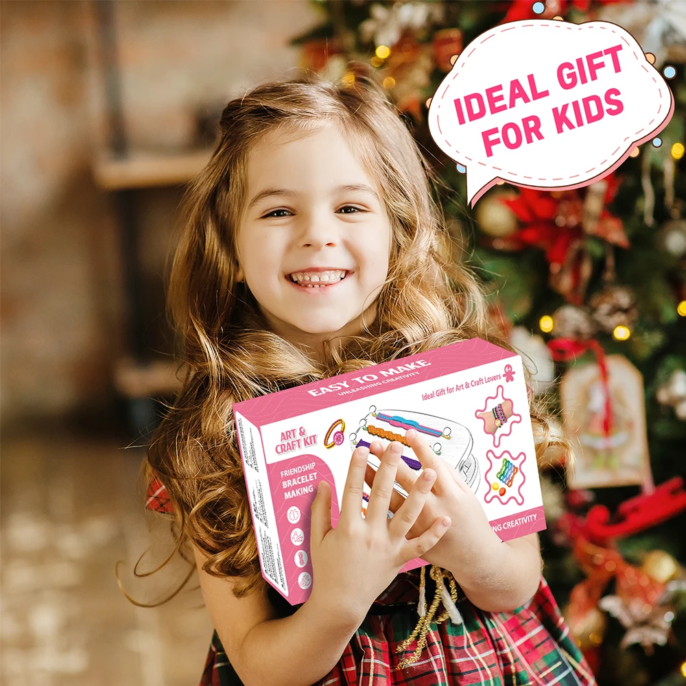 여자아이들을 위한 선물: 우정 팔찌 만들기 키트 장난감 최고의 생일 선물 인기 DIY 쥬얼리 팔찌 끈 꿰기 기계