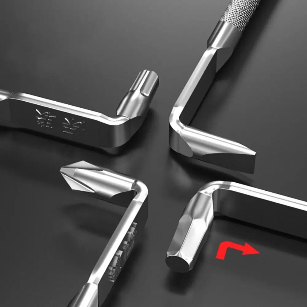

Angled Crosses Multipurpose Screwdriver Flathead S2 Steel Elbow Screwdriver Magnetic Double Head Right Angle Screwdriver