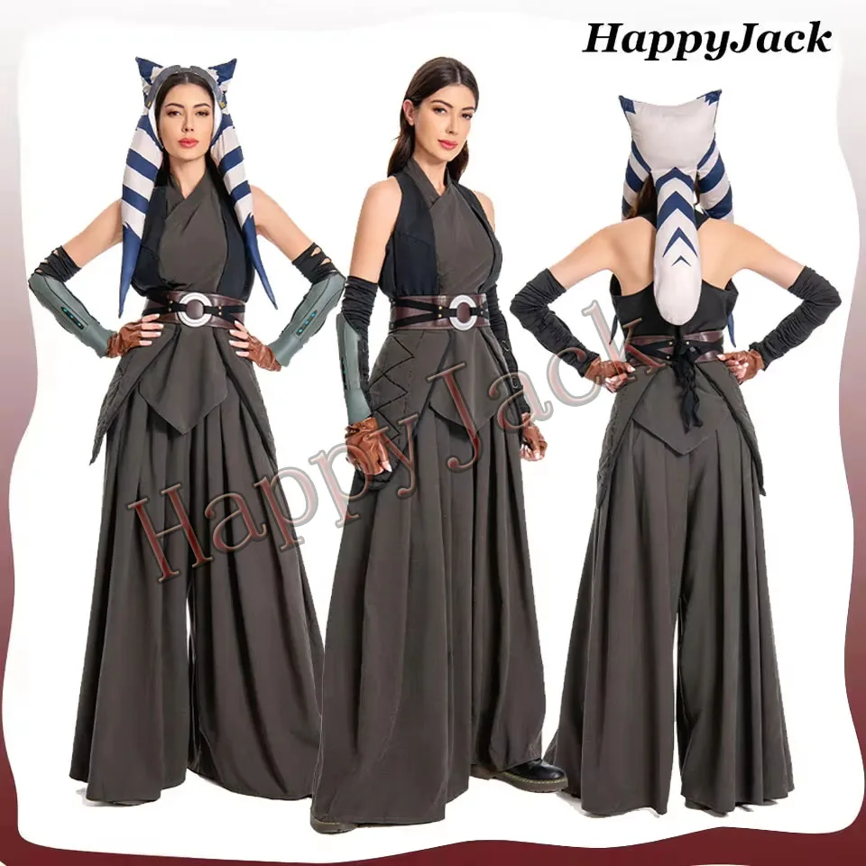 

Asoka Cosplay Uniform Costume TV Space Battle Women Roleplay Knight Top Pants Belt Gloves Hat Outfits Halloween Party Fancy Suit