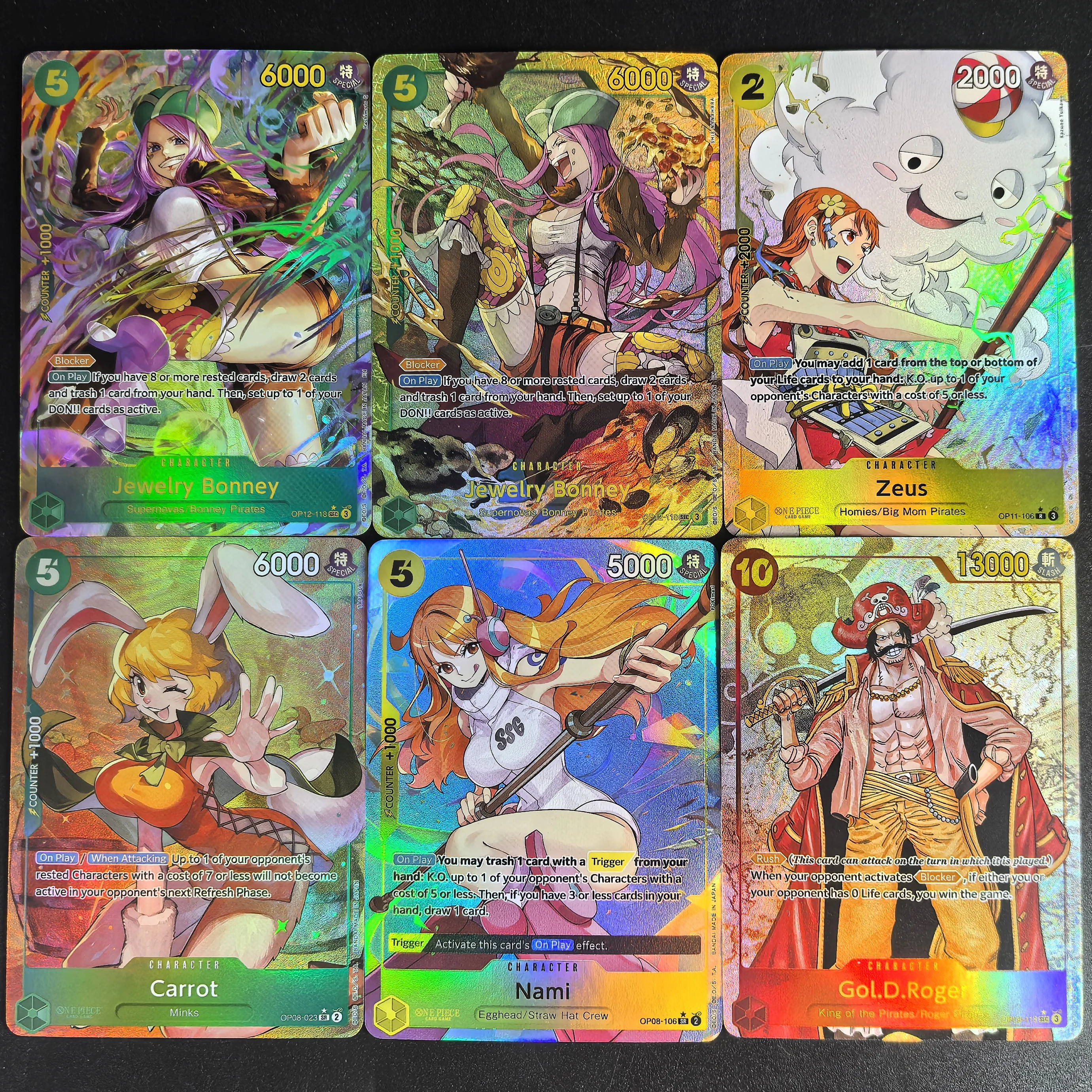 

2026 One Piece OPCG DIY Texture Foil Cards Jewelry Bonney Zeus Carrot Nami Gol D Roger-Premium Collectible (Mint) Traders Cards