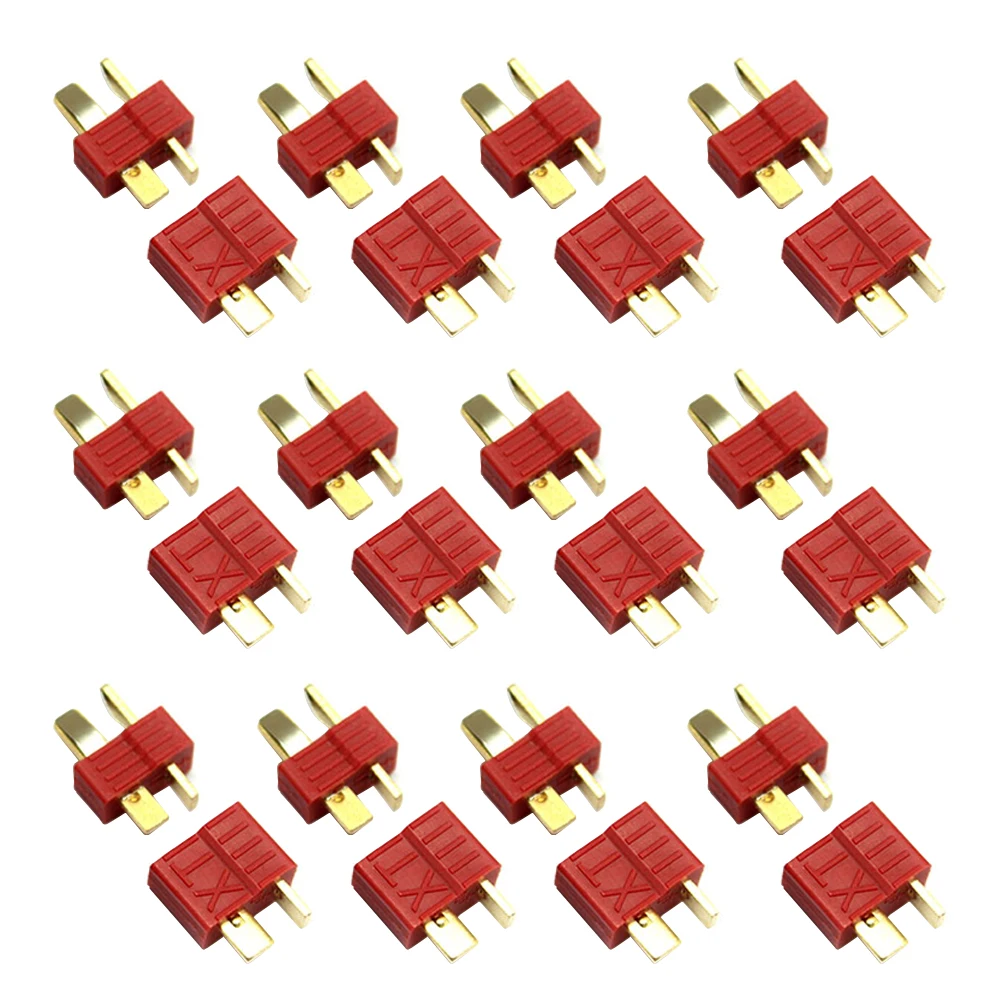 100pcs/lot T Plug Connector Anti-skidding Deans Female&Male For RC Lipo Battery ESC Motor Airplane Helicopter Car Boat Truck DIY