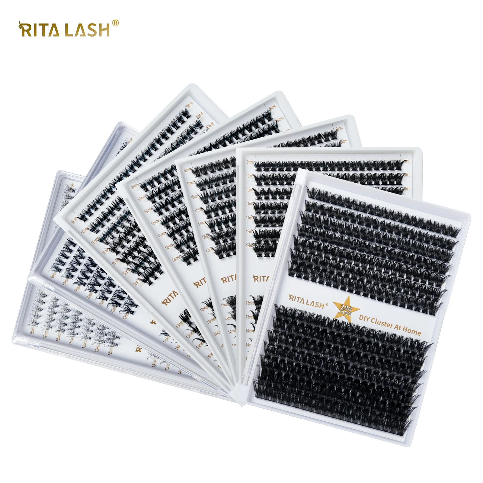 Ritalash 280pcs cluster wimpern 10d 20d 30d 40d 50d 60d 80d diy wimpern verlängerung d locken lange einzelne wimpern gemischte schalen wimpern