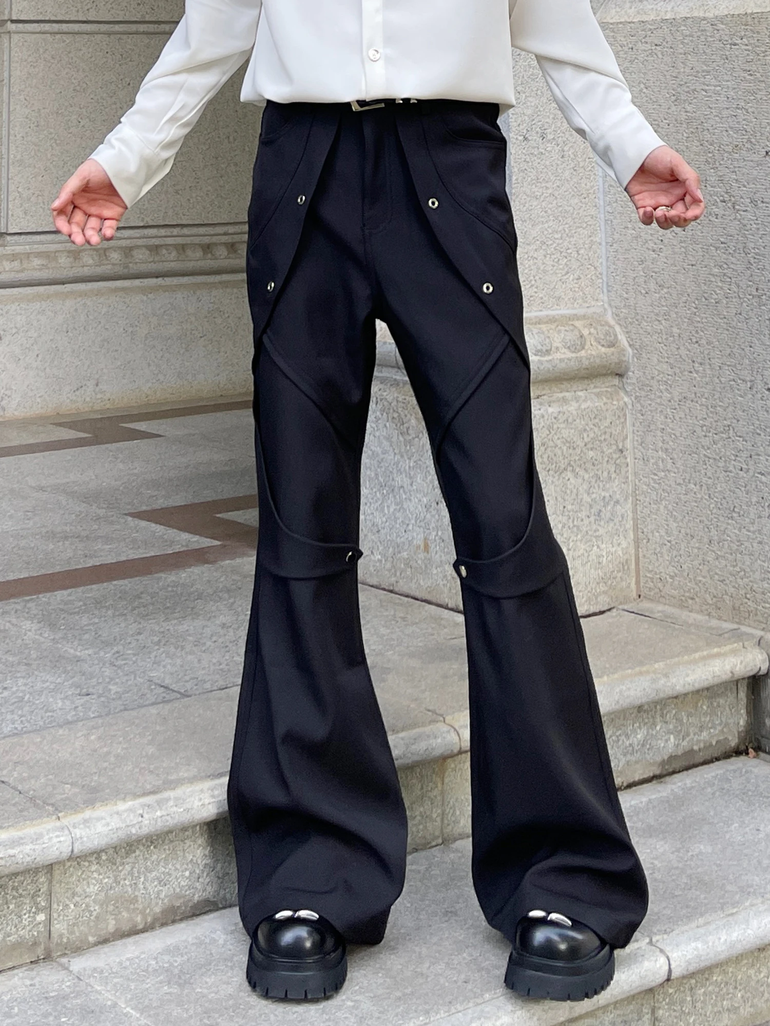 Summer New Korean Version of Black Micro-pull Trousers Handsome Men's High-end Fashion Trend Casual Loose Trousers