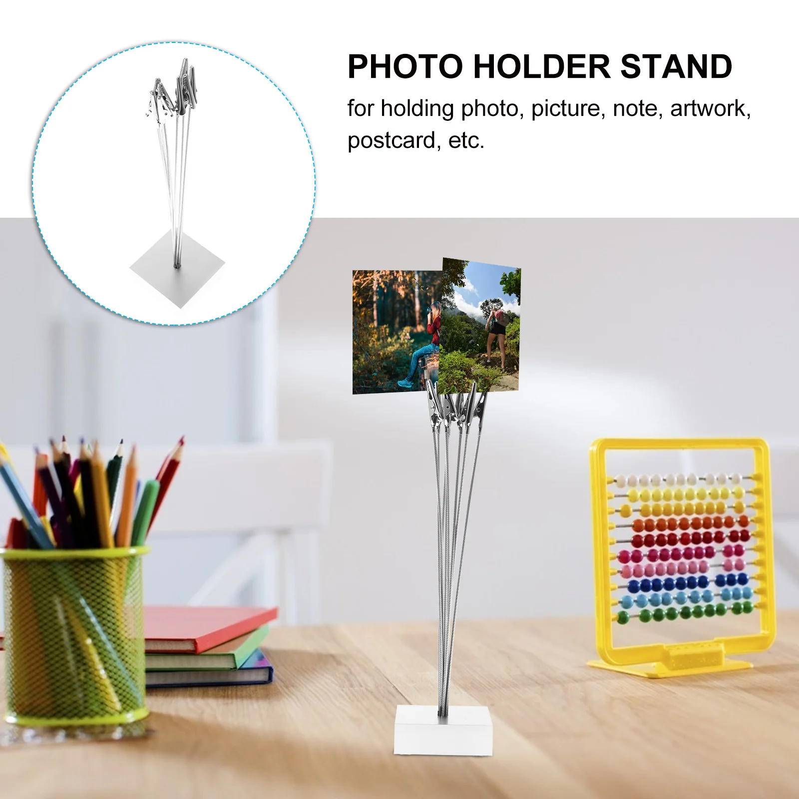 

Photo Holder Tree Desktop Stand 8 Clips Creative Freestanding Picture Display Milestone Photo Organizer Picture Holder Stand