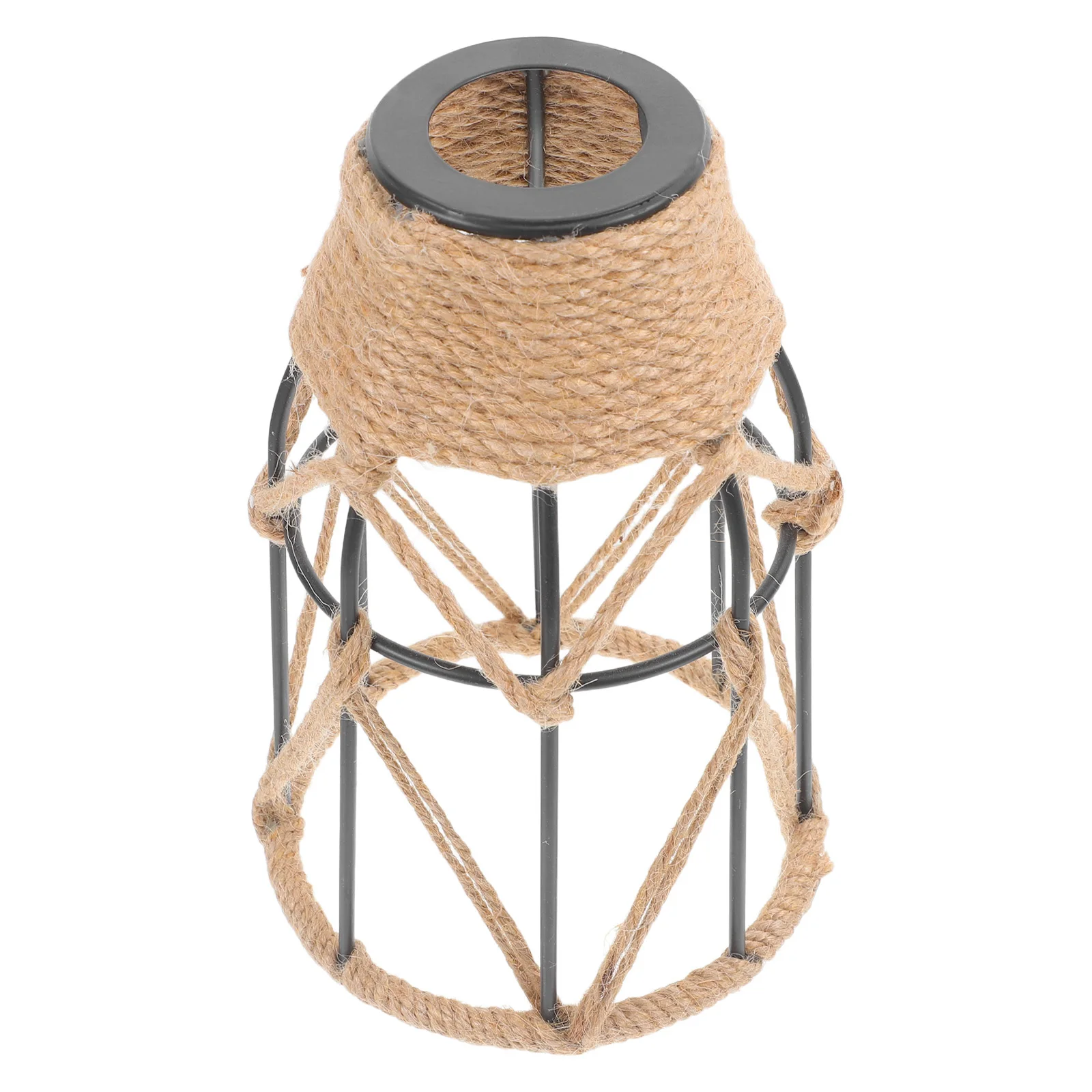 

Винтажный абажур в стиле бохо, джутовая веревка ручной работы, железная клетка, подвесной светильник, чехол для фермерского дома, потолочный светильник, деревенский настенный бра