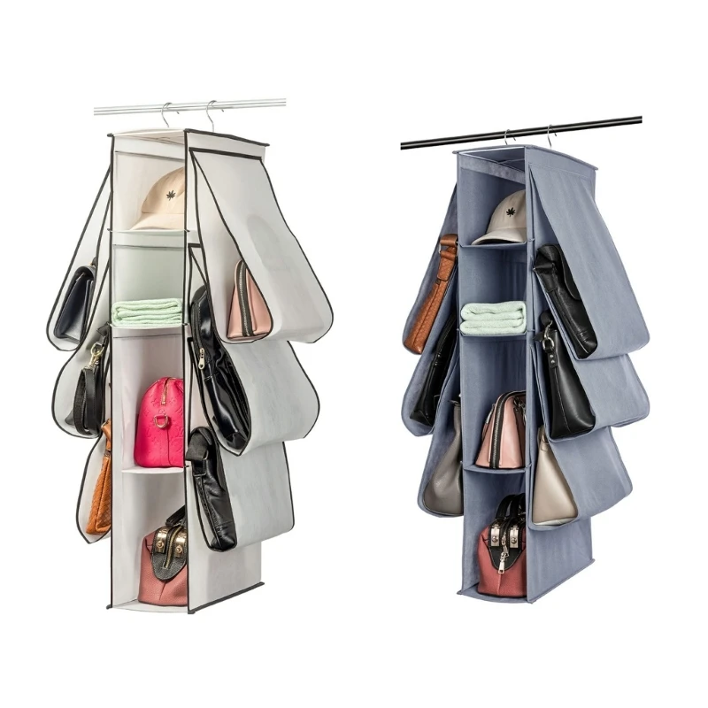 

Hangings Clothes Wardrobe Dustproof Storage Bag for Small Items Reliable Handbag 4 Layer Home Organization Bag