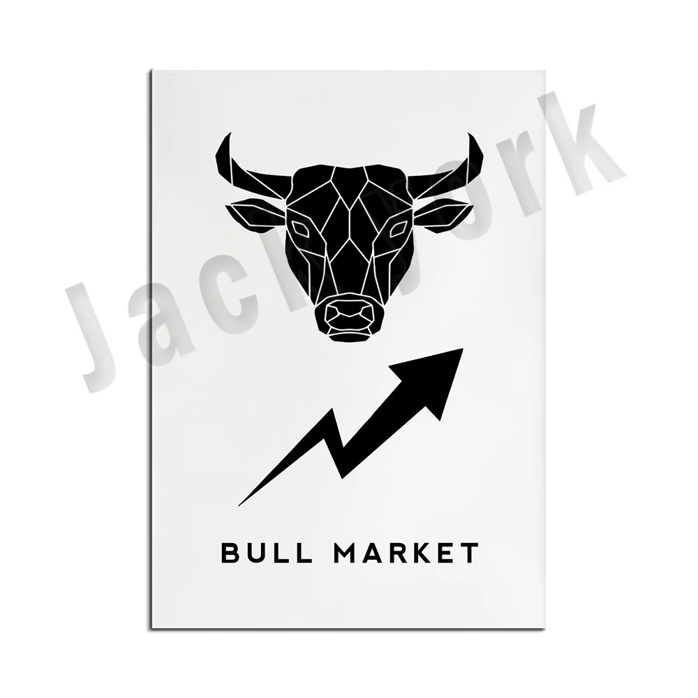 Modern Bear and Bull Print Canvas Stock Market Wall Art Poster Wall Street Trader HD Modular Picture Office Home Decor