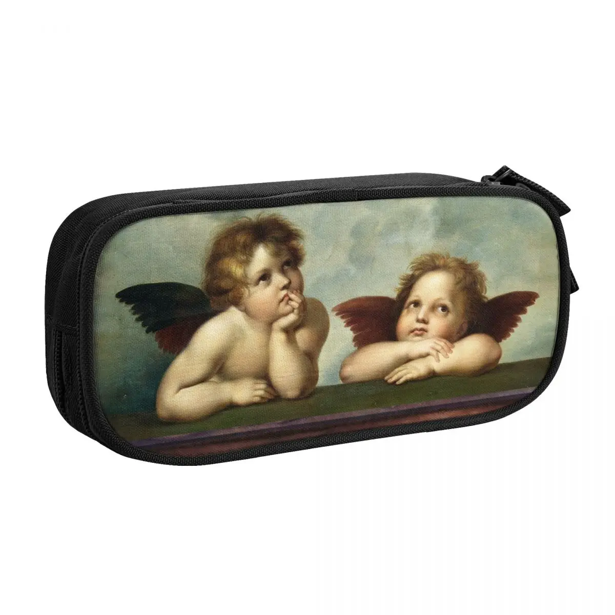 Custom Kawaii Vintage Aesthetic Renaissance Angels Pencil Case for Big Capacity Cherub Wings Pencil Pouch School Accessories