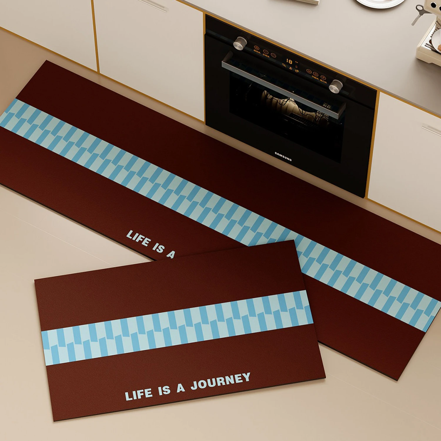

Kitchen Floor Mat Non-slip Carpet Oil-proof Waterproof PVC Leather Washable Kitchen Rug Fashion Minimalism Foot Mats שטיח למטבח