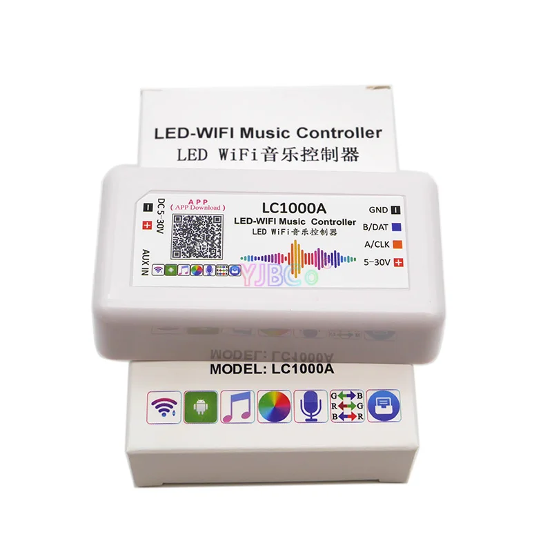 LED Digital RGB Pixel Strip Wifi SPI Music Spectrum Controller 1024-2048 Pixels Matrix Panel Screen Dimmer with Built 5V 12V 24V