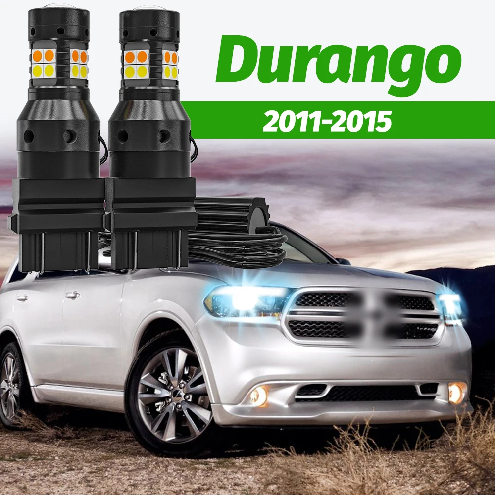 2pcs Dual Mode Turn Signal+Parking Light Accessories LED Bulb Lamp For Dodge Durango 2011-2015 2012 2013 2014