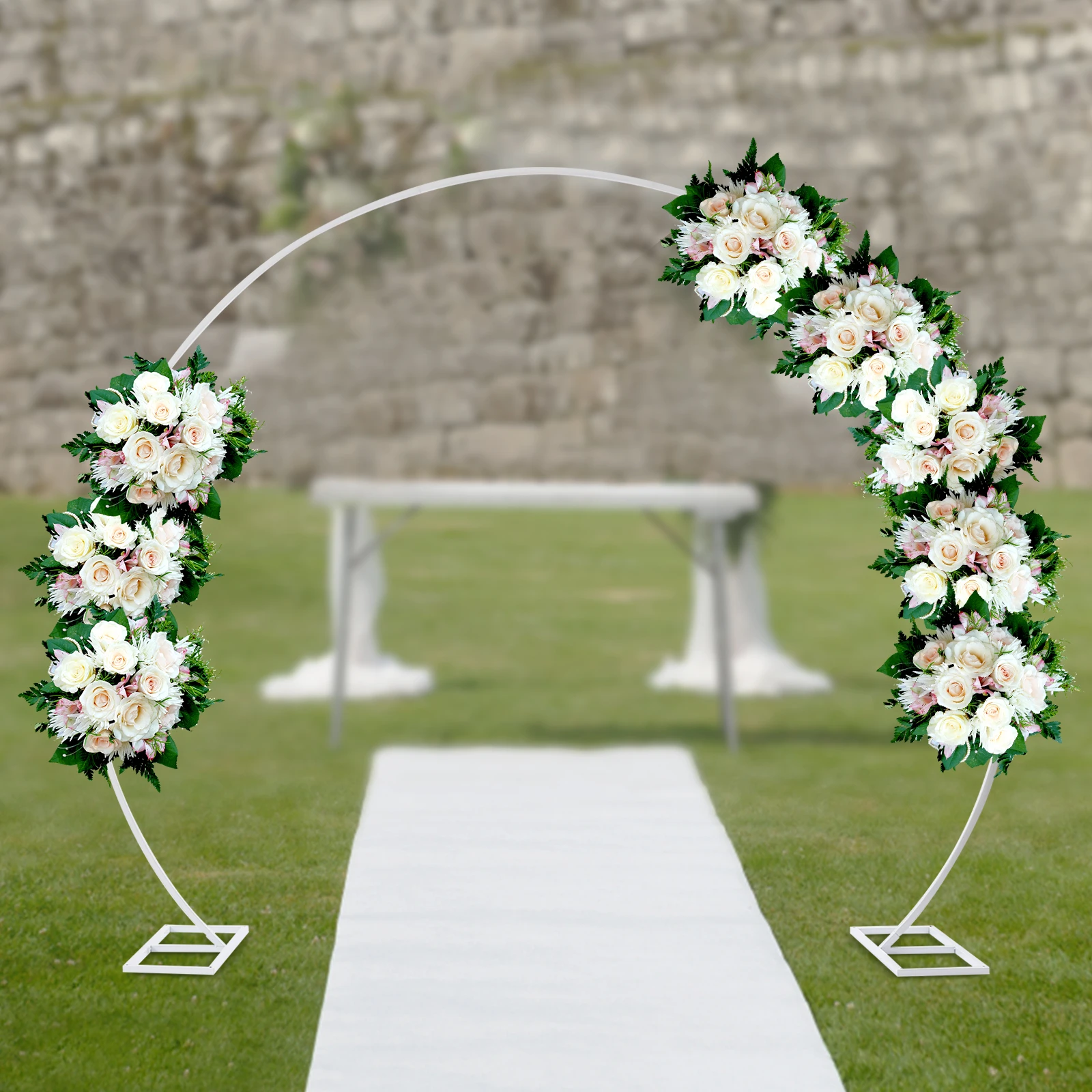 260cm Wedding Circle Arch Frame Flower Balloon Deco Round Archway Backdrop Stand Garden Flower Display Frame Wedding Party