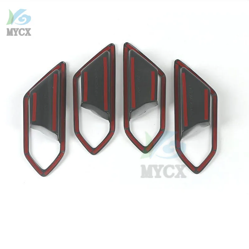 ل Volkswagen VW ID.4X ID.4 CROZZ 2021 + ألياف الكربون غطاء مقبض باب السيارة الملحقات لمعان أسود ألياف الكربون مقبض باب السيارة #5