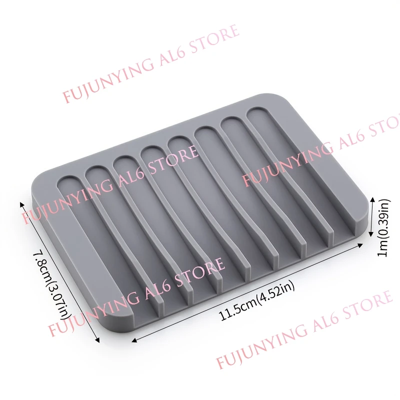 1/2/5pcs Bathroom Silicone Soap Dish Drain Bath Drain Soap Rack Kitchen Countertop Sponge Rack Drying Tray Bathroom Accessories - view 2