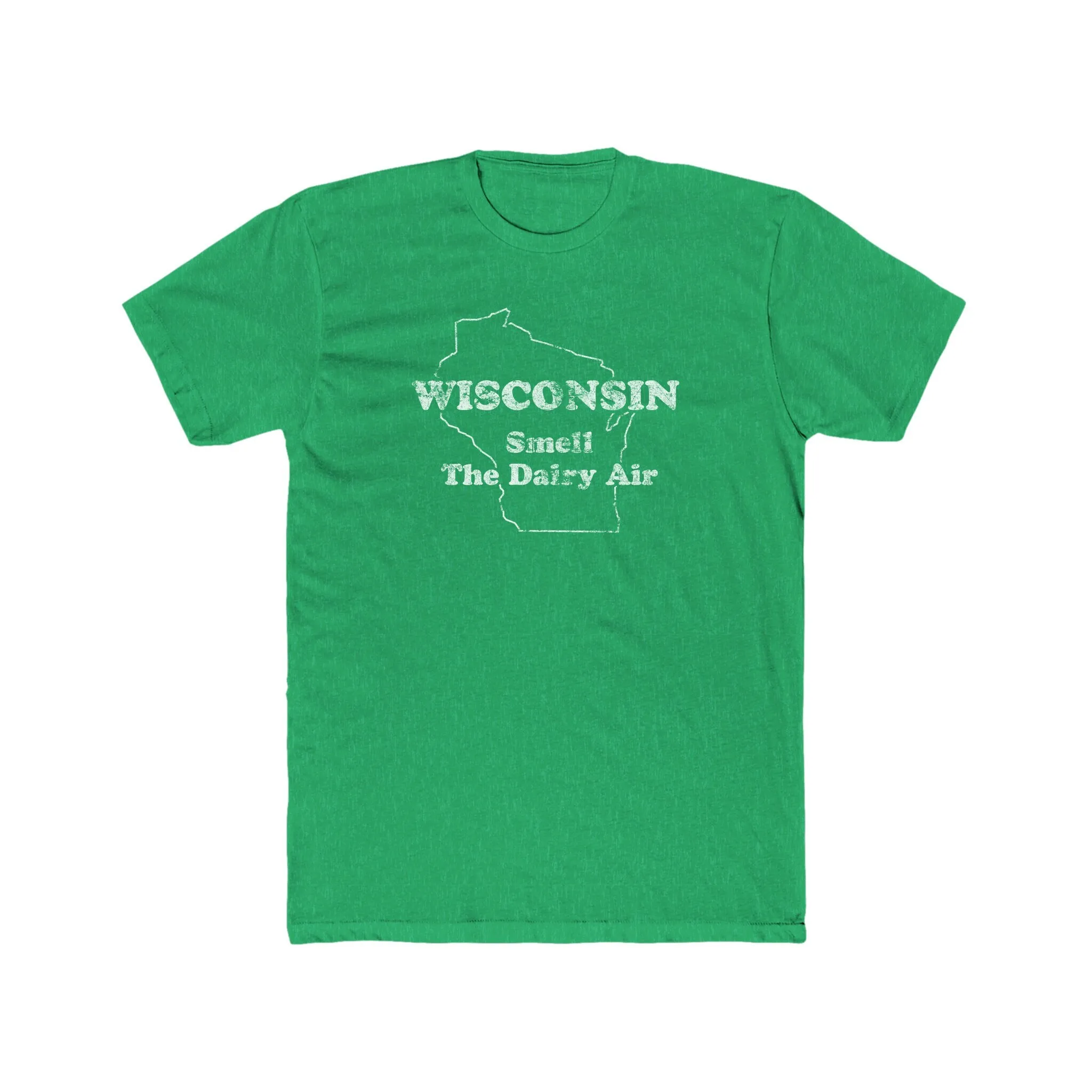 Wisconsin Smell The Dairy Air Vintage Look T Shirt Heathered 50 Blend