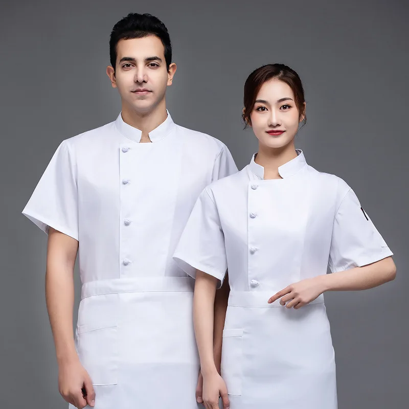 Summer Dining Restaurant Ding Room Chef Overalls Long Sleeve Men's and Women's Back Kitchen Autumn and Winter Clothes Custom Sho