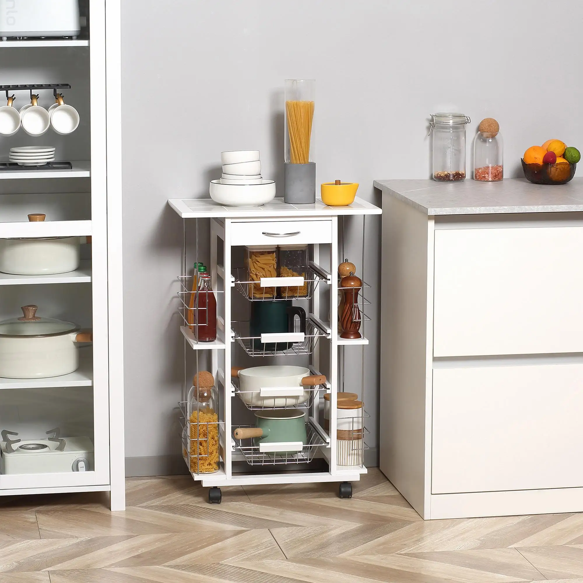 Conteneur de rangement blanc pour assiettes Ronde sign 3,5 pouces pour conserver les aliments frais ou en conserve dans la cuisine
