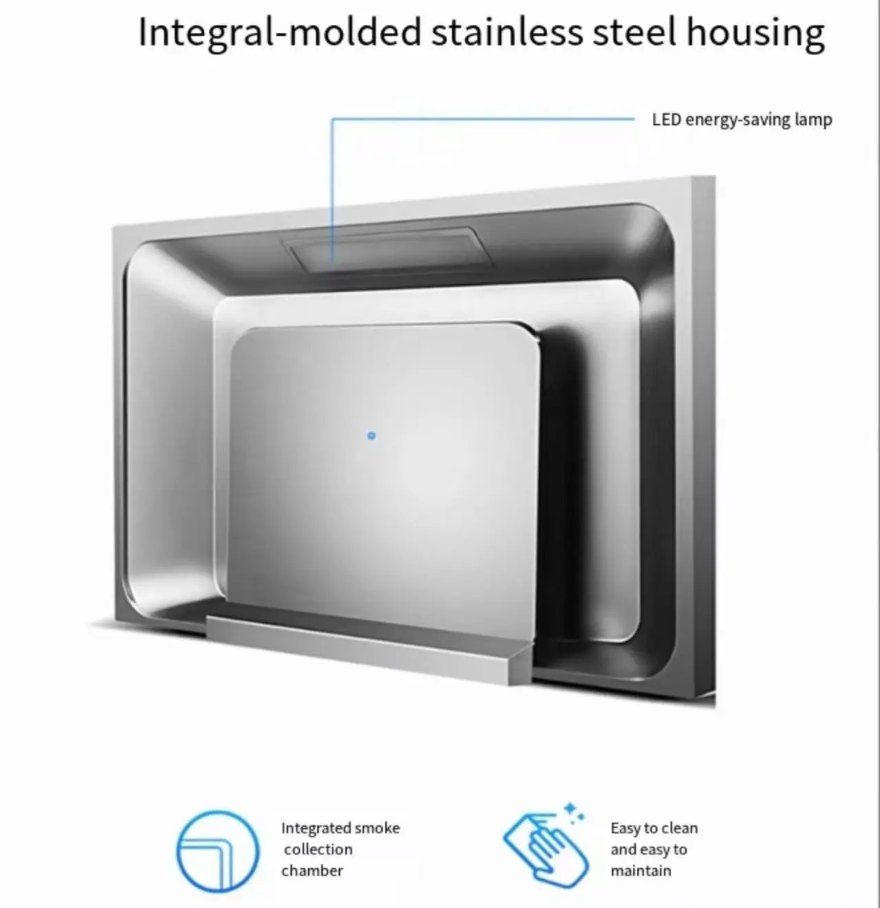 OEM Electric 24inch Wide Stainless Steel Low Noise Household Wall-mounted Range Hood with Light Aluminum Filter Energy Efficient