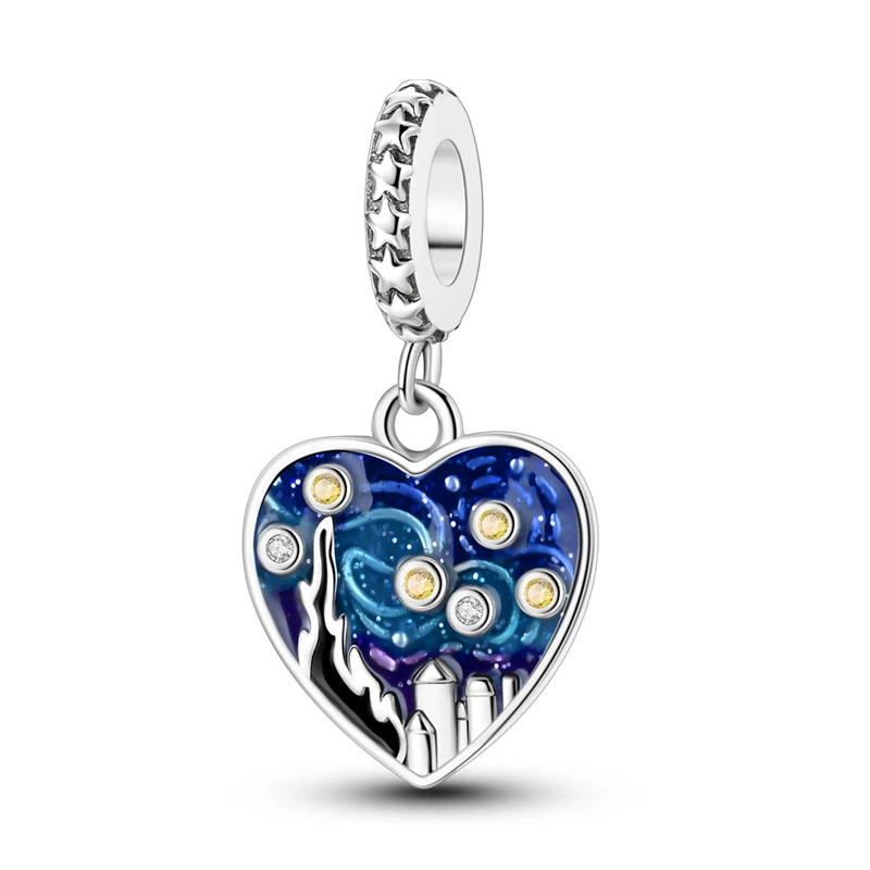 

Original 925 Sterling Silver Van Gogh Starry Sky Charms Beads Pendants Fit S925 Bracelet Necklace Lucky DIY Birthday Jewelry
