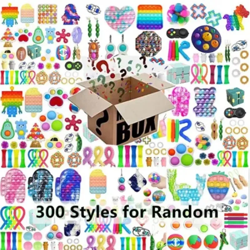 3-80pcs Random Fidget Toys Mystery Gifts Pack Surprise Box 300 Different Fidget Set Antistress Relief Toys for kids