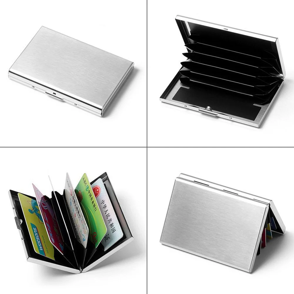 Mini Metal Credit Card Holder Convenient Metal Card Case Men's Card Holder Women's Credit Card Harajuku  Pattern Print