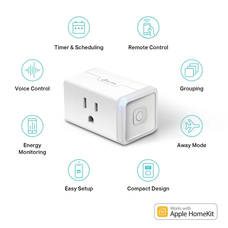 

Plug Mini 15A, Apple HomeKit Supported, Outlet Works with Siri, Alexa & Google Home, UL Certified, App Control,