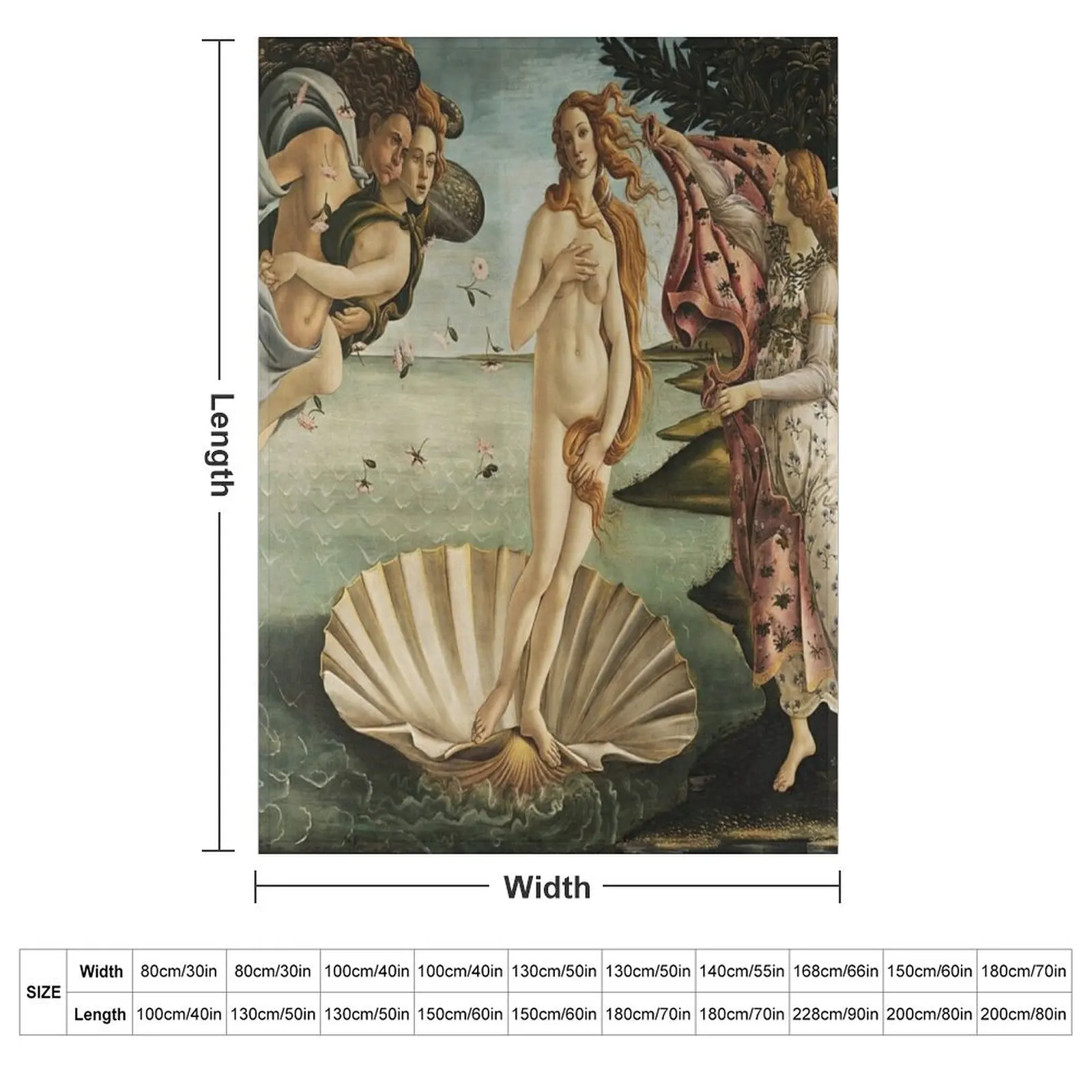 Sandro Botticelli - The Birth of Venus,02. Throw Blanket wednesday Sofa Blankets