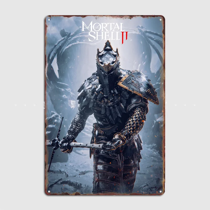Mortal Shell II Knight Poster Metal Posters Sign Bar Club Custom Bedroom Indoor Wall Decor Tin Room Decoration Home Decor