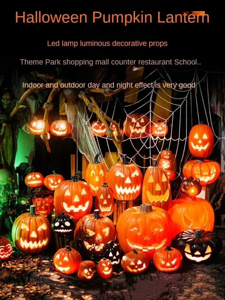 Halloween Pumpkin Lantern Outdoor Scene Decoration Props Hollow Luminous Pumpkin Hanging Festival Lantern