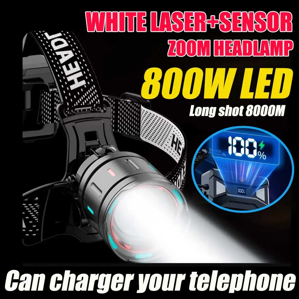 farol sensor impermeavel com fluorescente lanterna zoom ip68 xhp360 camping caca novo 8000w 8000w 01