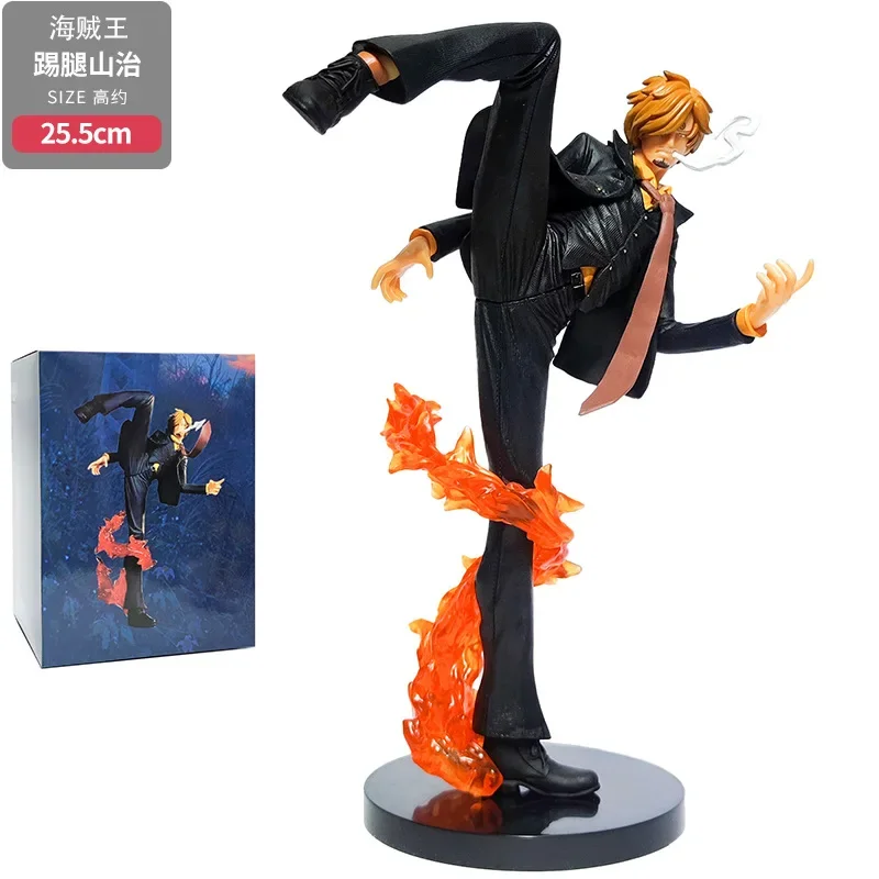 Sanji Black Leg Fire Battle Version figuras de acción coleccionables de PVC, One Piece, modelo de juguetes para niños, 25cm