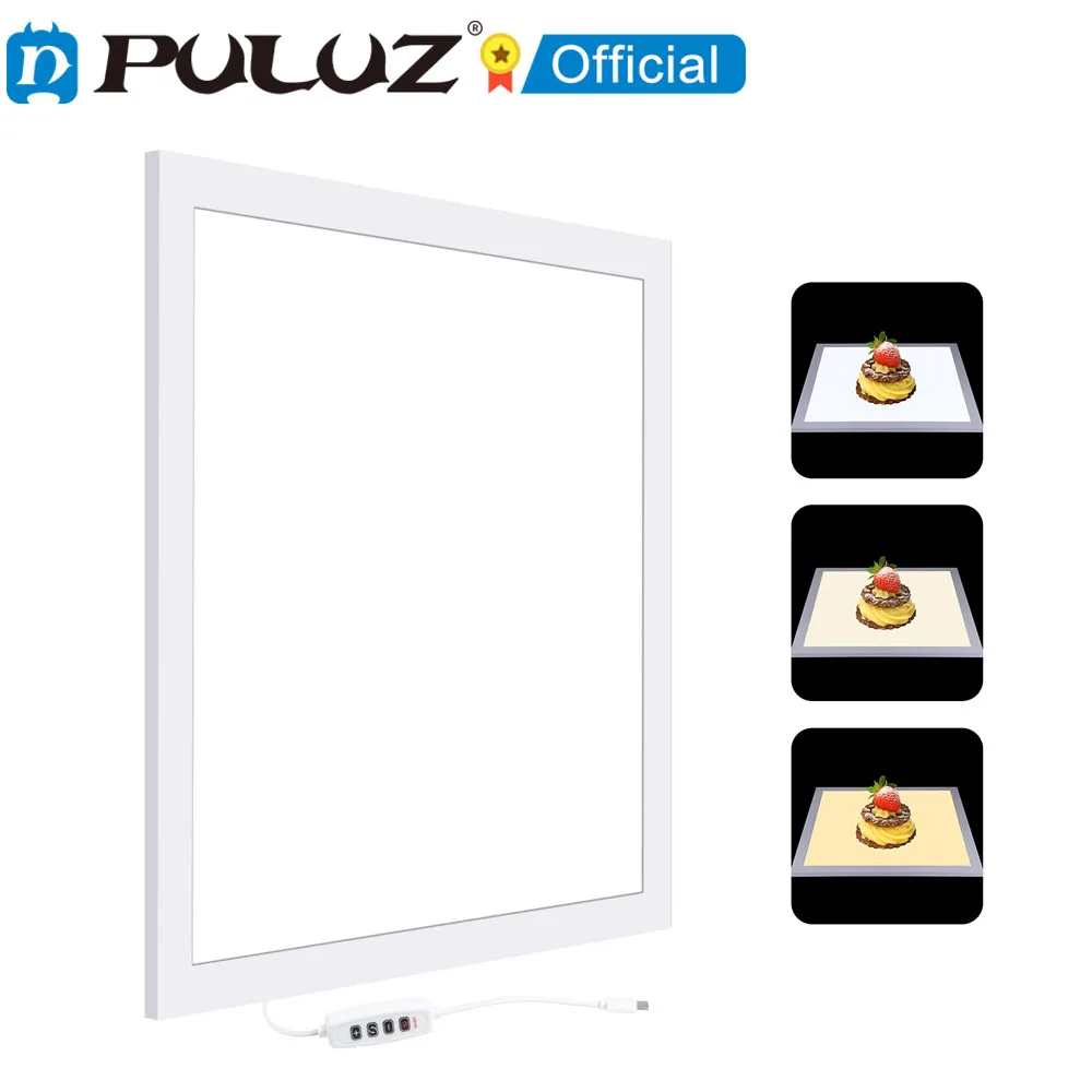 

PULUZ 38cm 1000LM LED Photography Shadowless Light Lamp Panel Pad with Switch Metal Material No Polar Dimming Light Shadowless