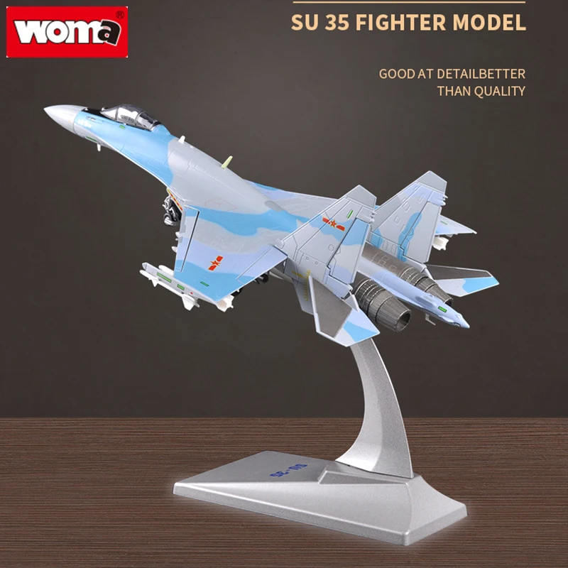 Woma Brand 1/72 Russia Su-35 Fighter Model Alloy Static Simulation SU 35 Aircraft Model Collection Decoration Military Fans Gift