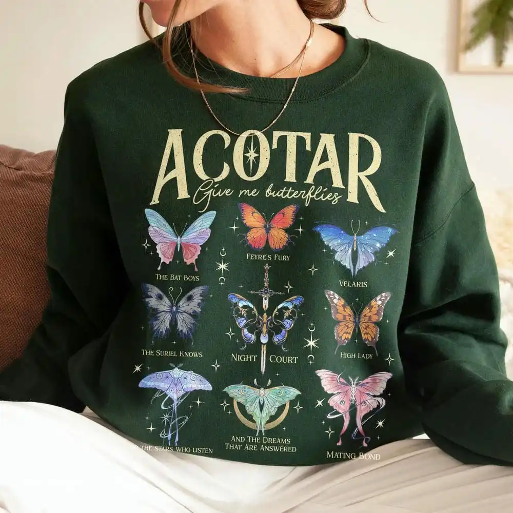 المرأة خمر Acotar الفراشات البلوز Velaris المحكمة الليلية البلوفرات تعطي لمحبي الكتاب مضحك البلوز الشارع الشهير