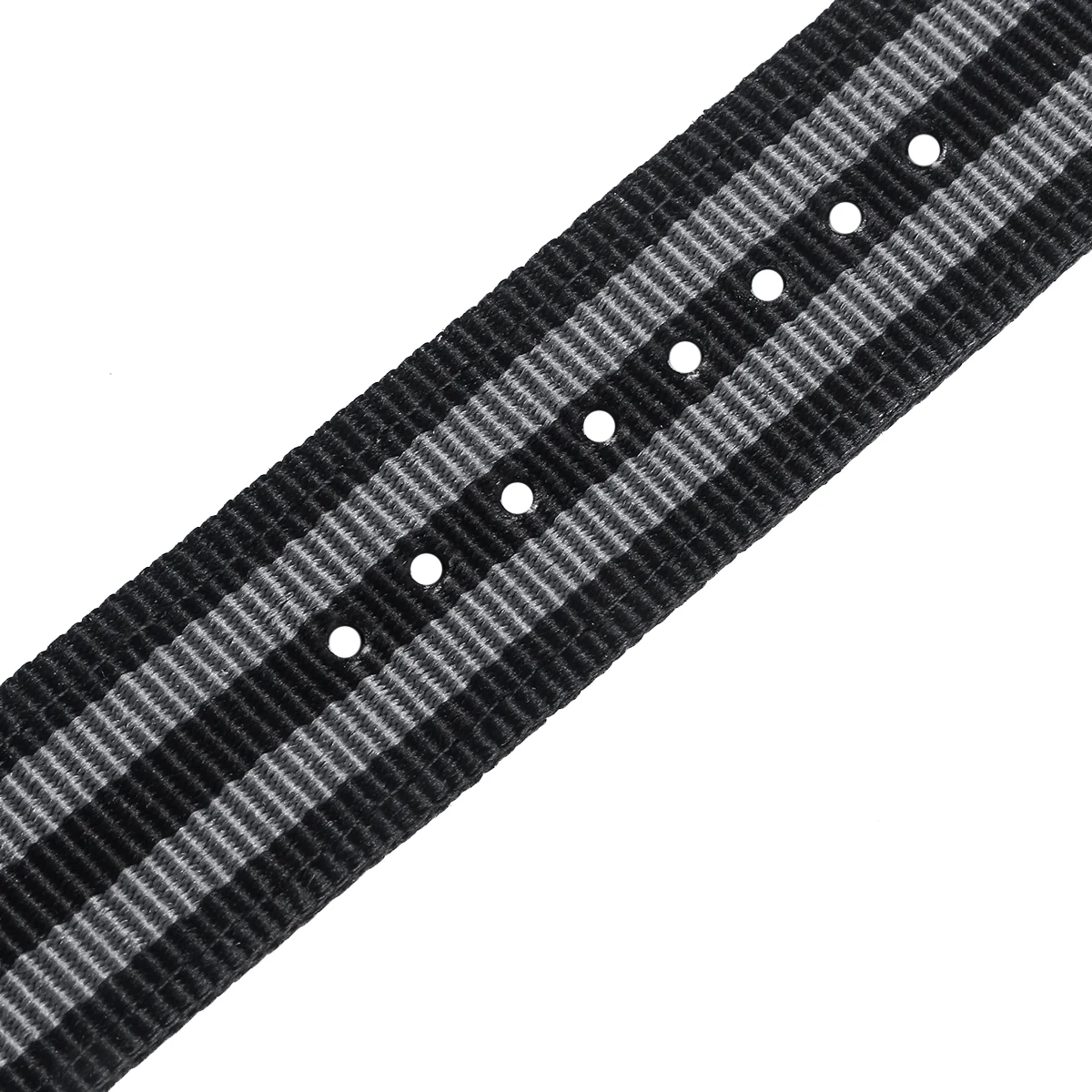 

20mm Watch Strap Webbing Durable 2-Joint Nylon Watch Band Wristband for Watch Replacement (Black Grey)